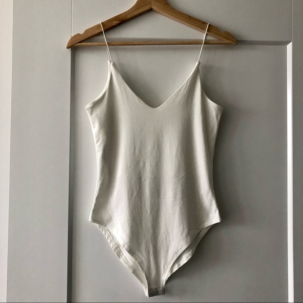 White Spaghetti Strap Bodysuit